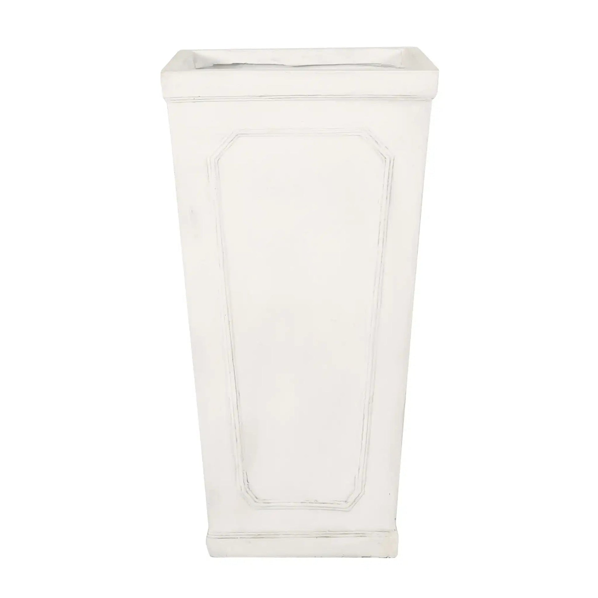 Outdoor Planter HouseOfZazla white tall paneled design on Tampa Home & Garden Store