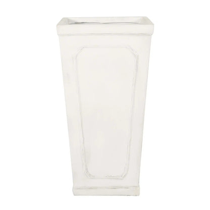 Outdoor Planter HouseOfZazla white tall paneled design on Tampa Home & Garden Store