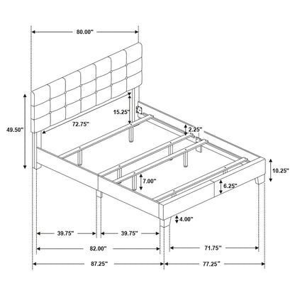 Dordrecht Eastern King panel bed charcoal with tufted headboard and frame rails on Tampa Home & Garden Store