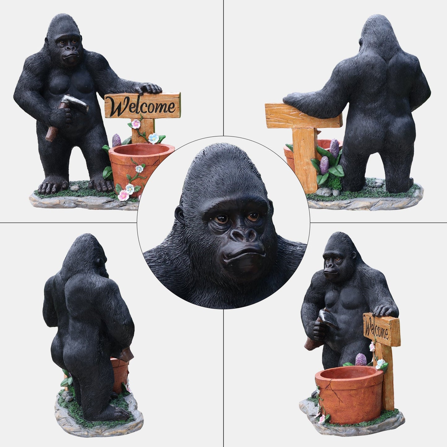 Outdoor Garden Chimpanzee Planter and Resin Pot