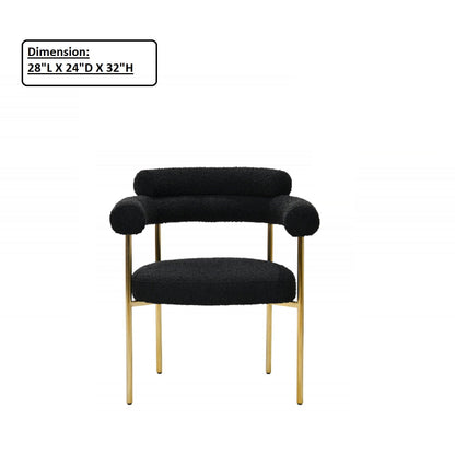 Upholstered Accent Dining Chair Set, black fabric with gold legs, 2 chairs HouseOfZazla on Tampa Home & Garden Store