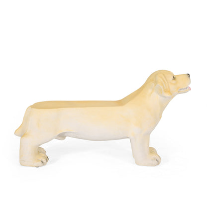 MGO Dog Bench by HouseOfZazla, outdoor light brown dachshund bench on Tampa Home & Garden Store
