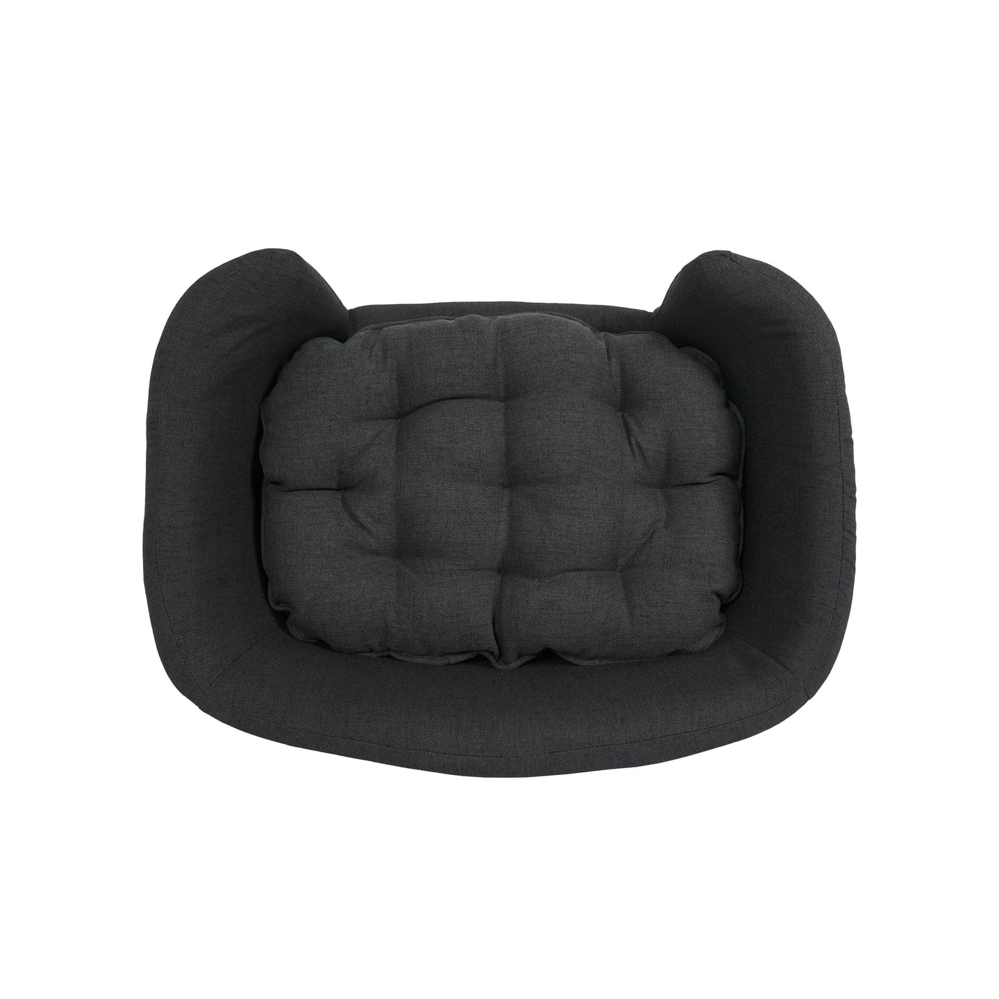 Elevated Dog Bed Frame for Small Dogs with Rubber Wood Legs in dark charcoal upholstery on Tampa Home & Garden Store