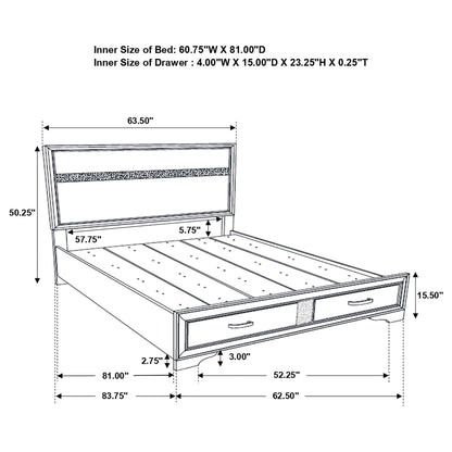 Orchid Storage Panel Bed by HouseOfZazla, platform bed with headboard and two under-bed drawers on Tampa Home & Garden Store