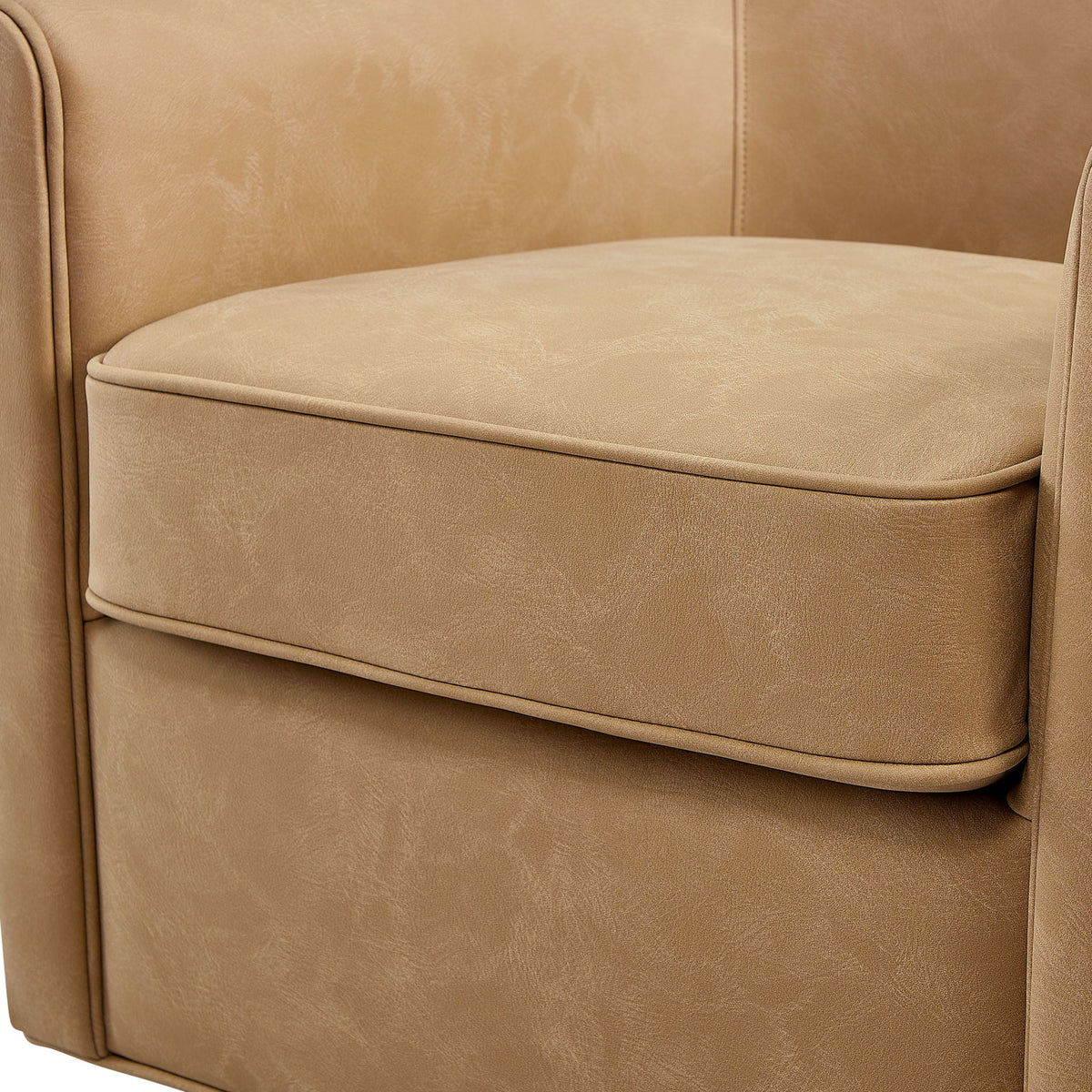 Westly Swivel Accent Chair tan faux leather cushion by HouseOfZazla on Tampa Home & Garden Store
