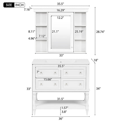 Bathroom Vanity With Medicine Cabinet and Drawers