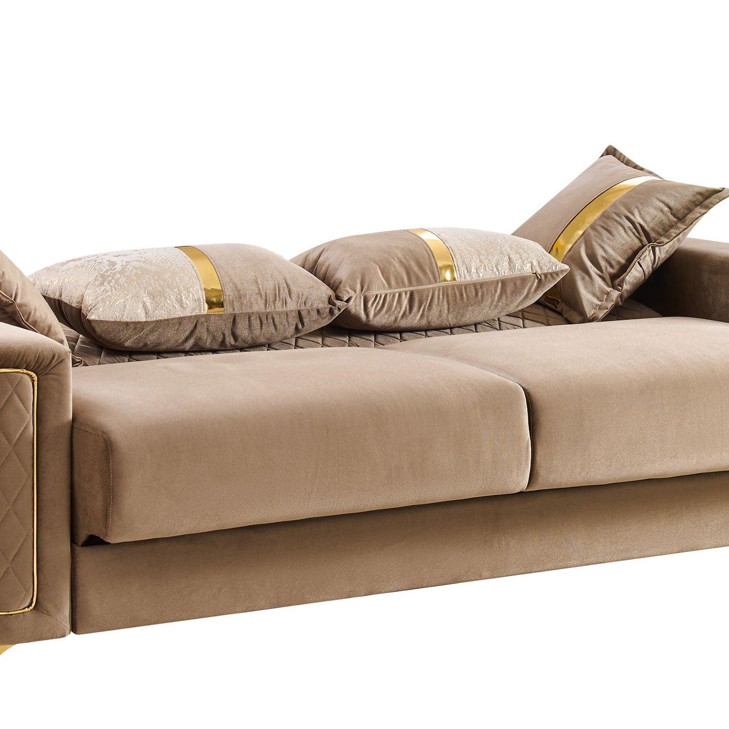 Lisa Modern Sofa With Gold Steel Legs and Foam