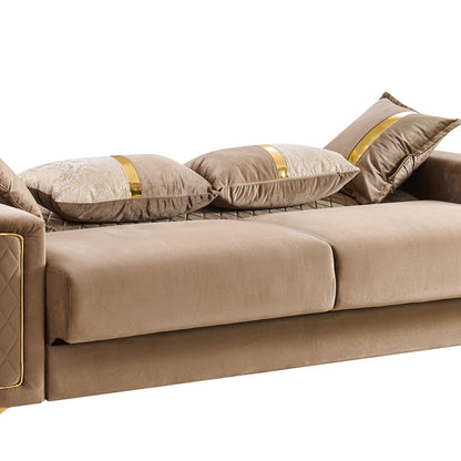 Lisa Modern Sofa With Gold Steel Legs and Foam