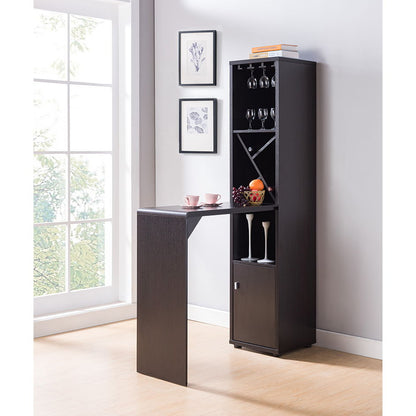 Red Cocoa Bar Cabinet With A Wine Rack And Shelf