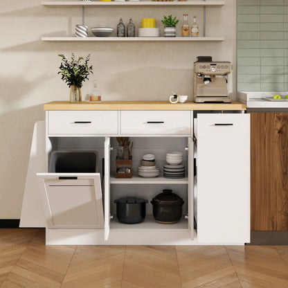Kitchen sideboard with sliding doors and 3-tier spice rack by Unique Piece Furniture on Tampa Home & Garden Store