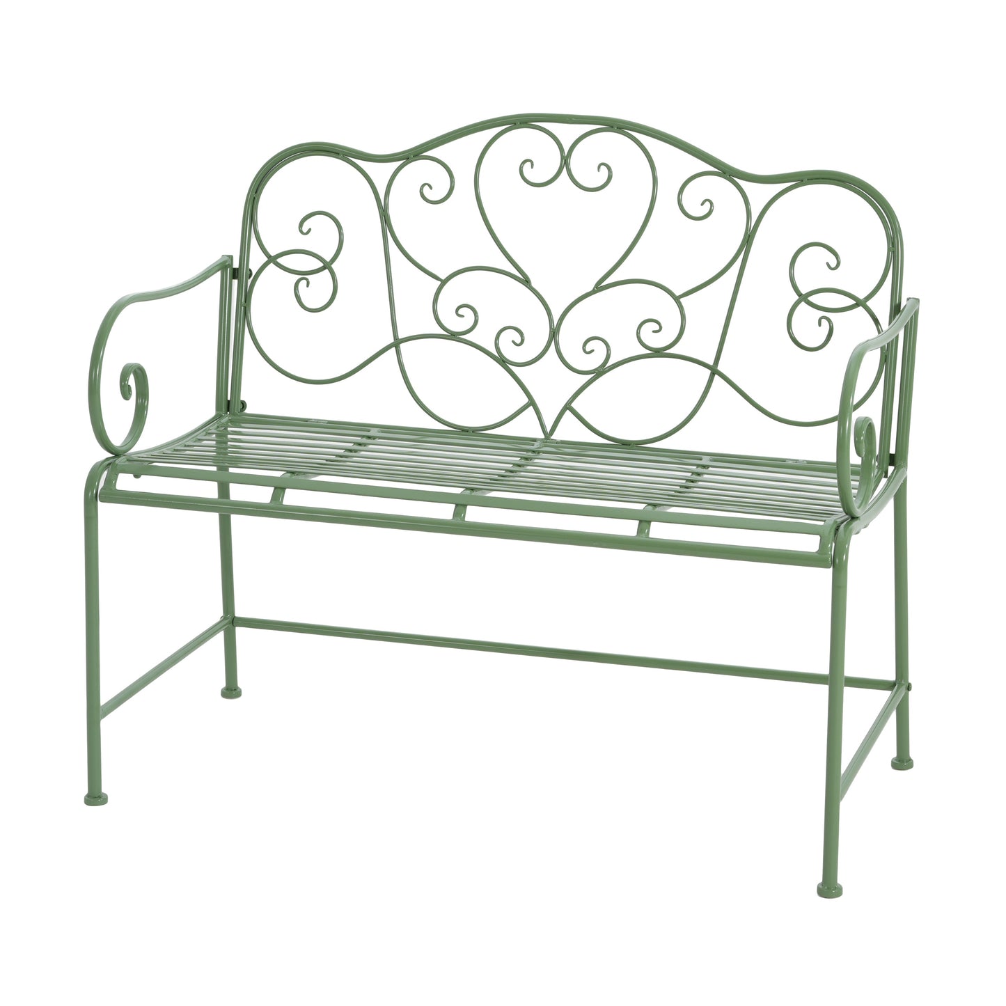 Sunnydaze Green Garden Bench and Solid Iron Frame
