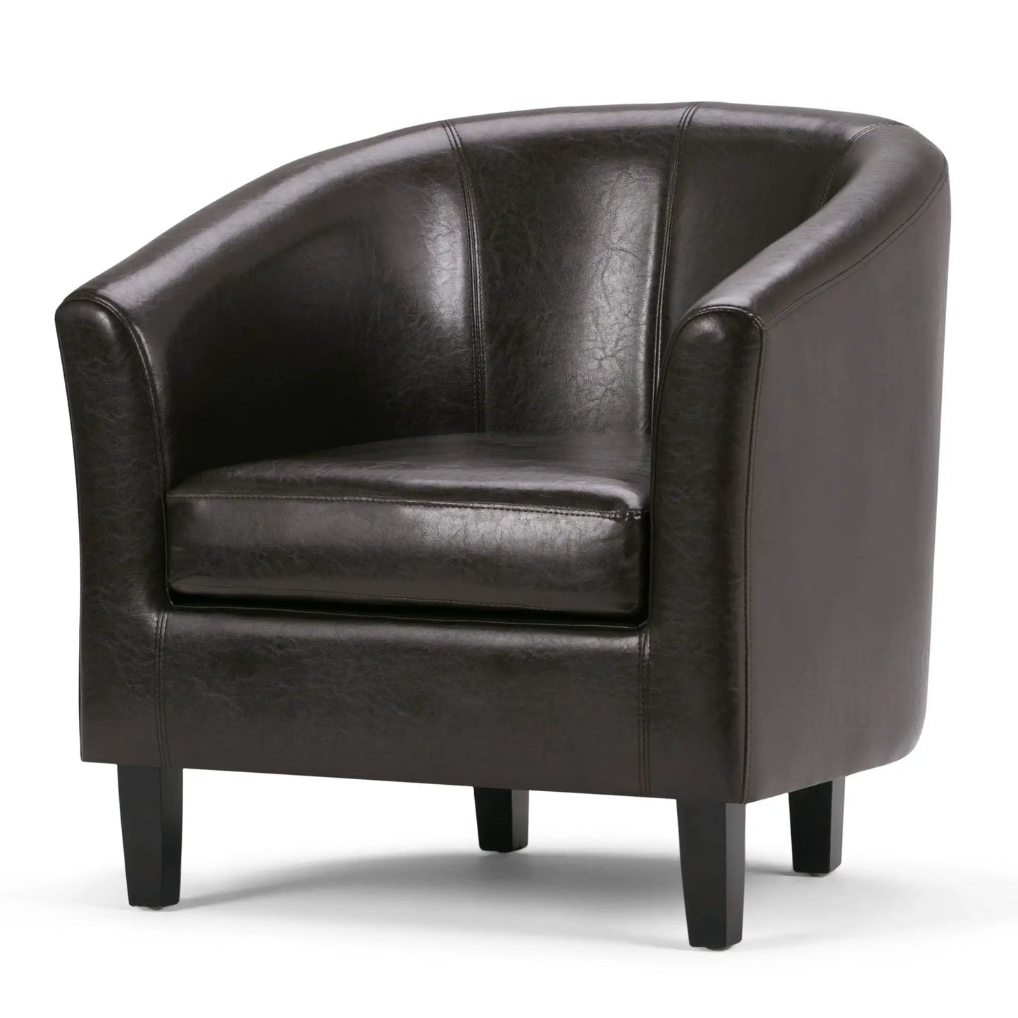 Austin Transitional Tub Chair in black leather by Unique Piece Furniture, modern arm chair on Tampa Home & Garden Store
