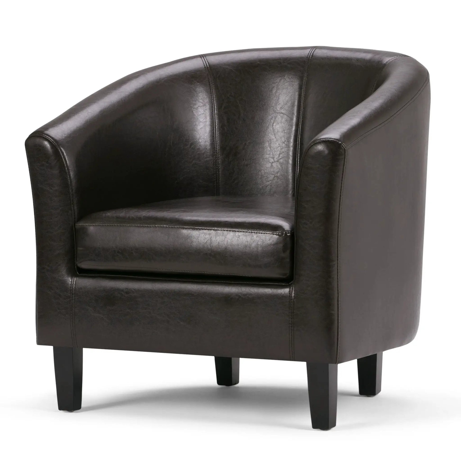 Austin Transitional Tub Chair in black leather by Unique Piece Furniture, modern arm chair on Tampa Home & Garden Store