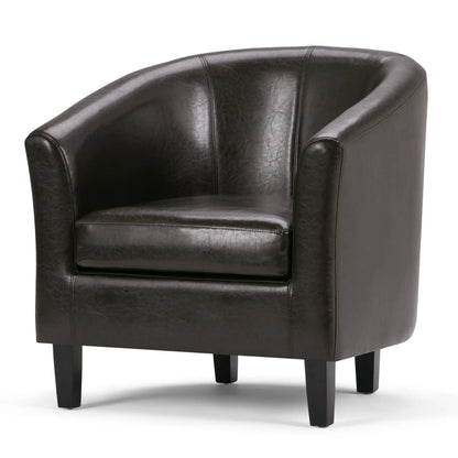 Austin Transitional Tub Chair in black leather by Unique Piece Furniture, modern arm chair on Tampa Home & Garden Store