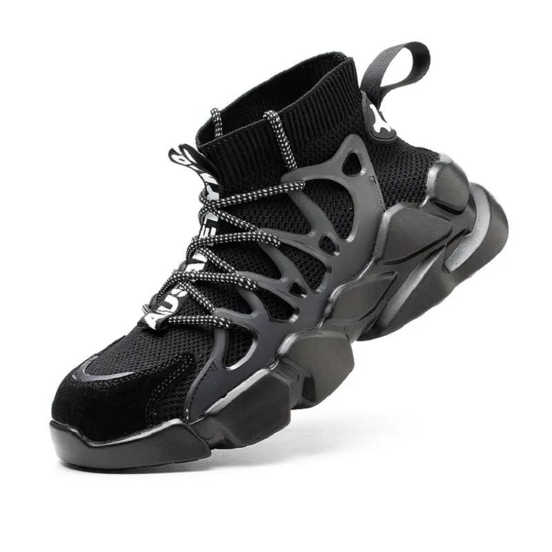 Breathable Flying Woven Safety Shoes for Men