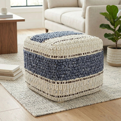 Grady Handcrafted Square Pouf for Living Room