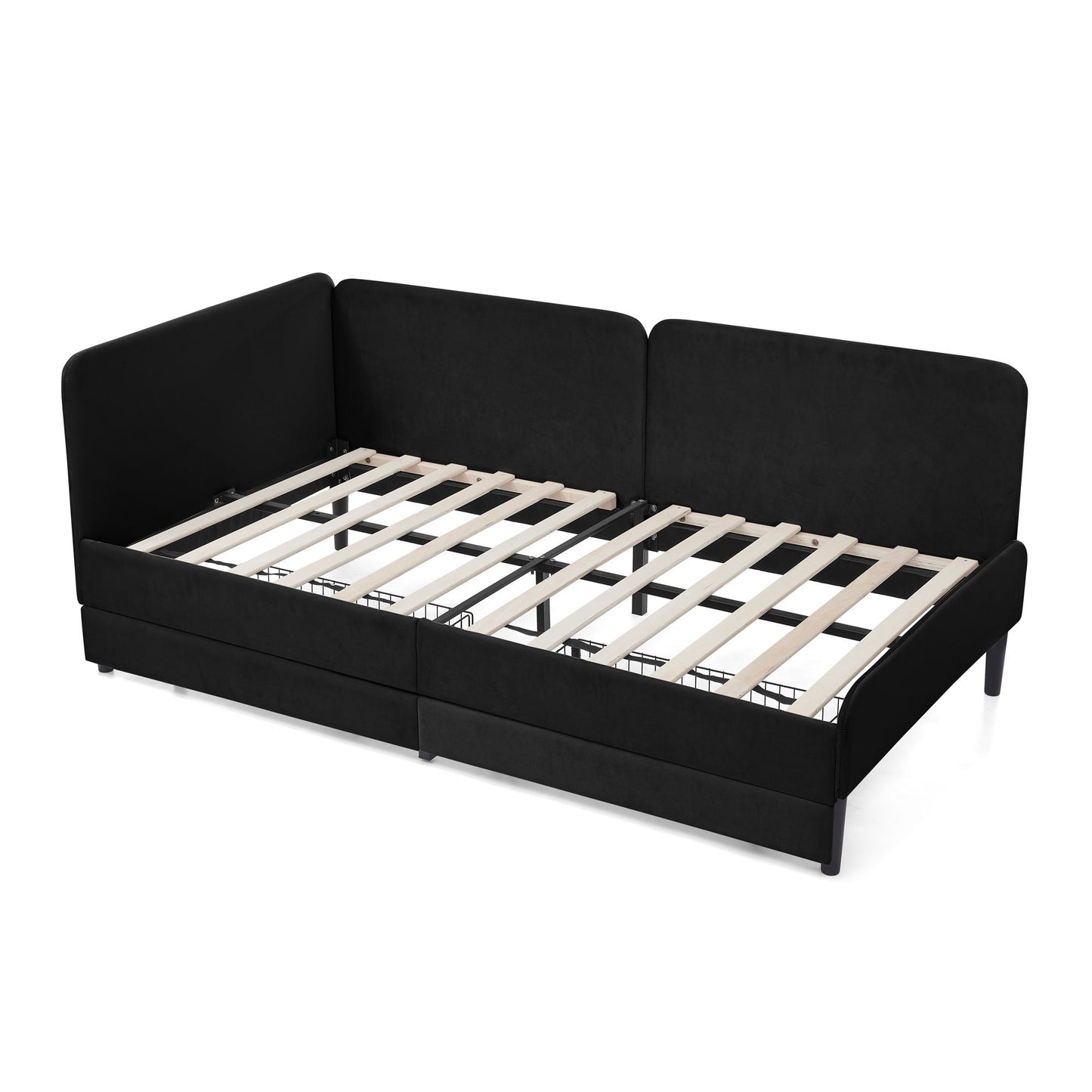 Upholstered Platform Sofa Bed with Drawers