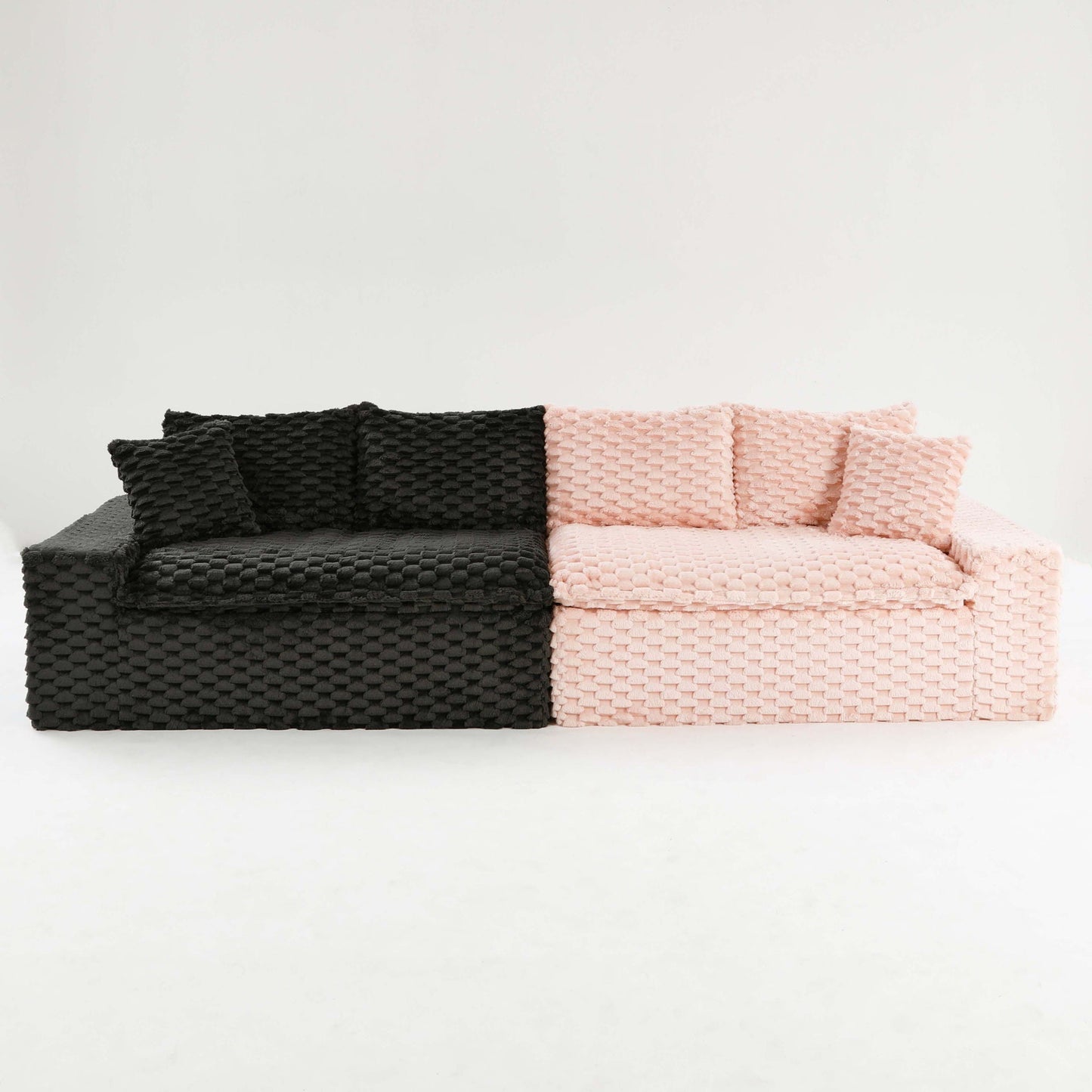 Modular Four Seater Sofa In Pink And Black