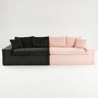 Modular Four Seater Sofa In Pink And Black