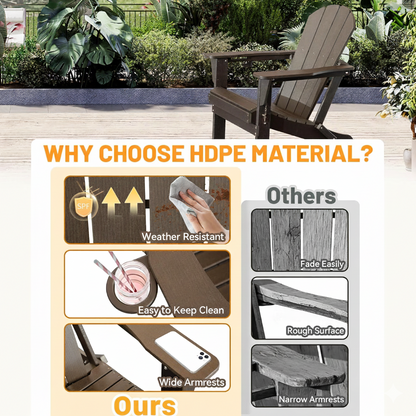 Folding Adirondack Outdoor Chair and Cup Holder