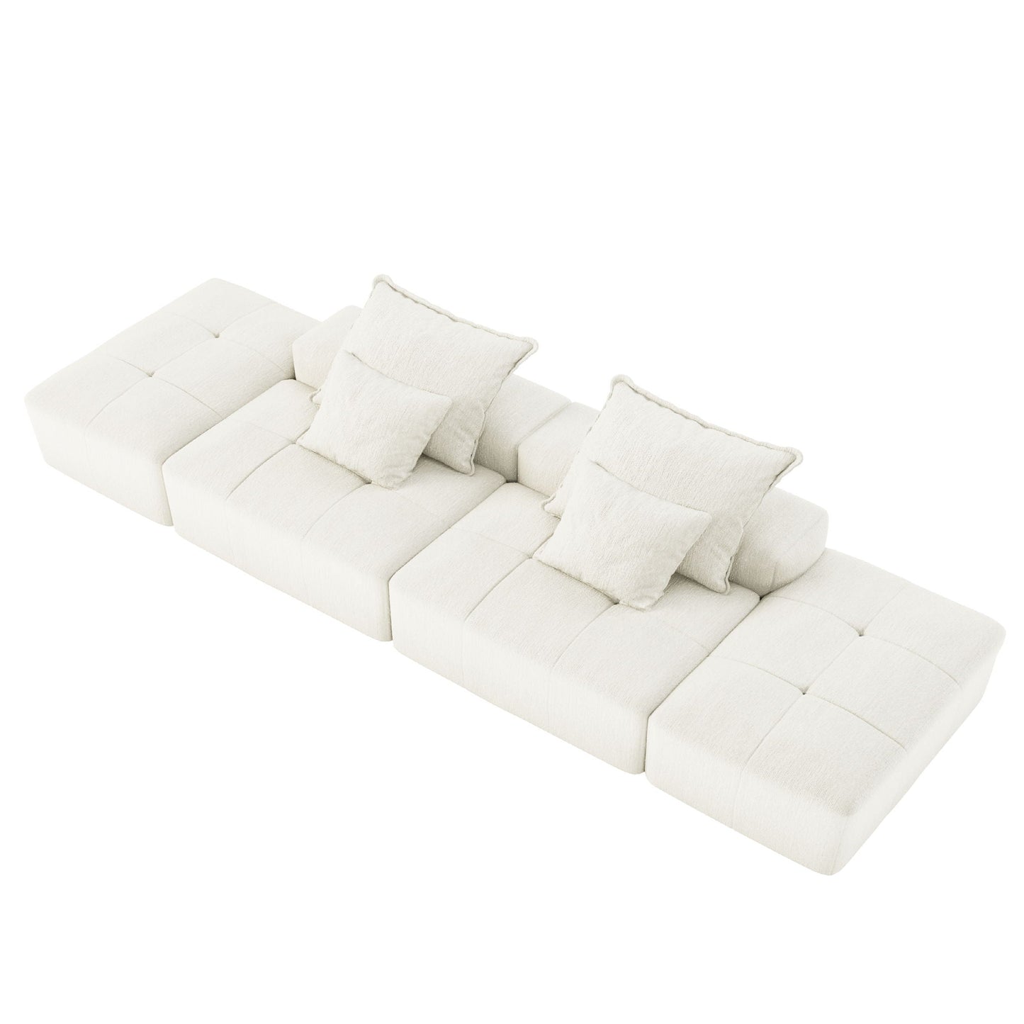Modern Oversized DIY Modular Sectional Sofa with Pillows by HouseOfZazla cream upholstery on Tampa Home & Garden Store