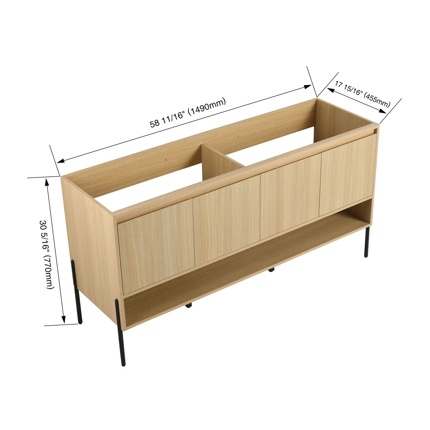 Bathroom vanity with soft-close cabinet doors in light oak by Unique Piece Furniture on Tampa Home & Garden Store