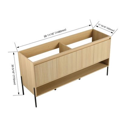 Bathroom vanity with soft-close cabinet doors in light oak by Unique Piece Furniture on Tampa Home & Garden Store