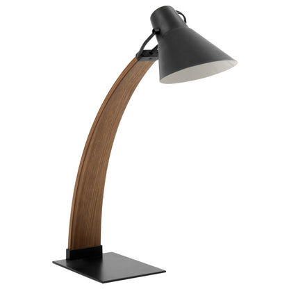 Noah Mid-Century Table Lamp in walnut wood with black shade on Tampa Home & Garden Store