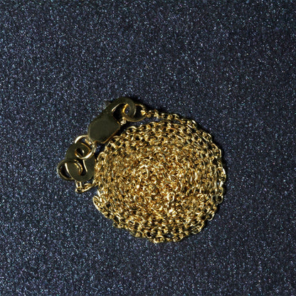 14k yellow gold diamond-cut cable link necklace 0.8mm, polished chain, Bids.com on Tampa Home & Garden Store