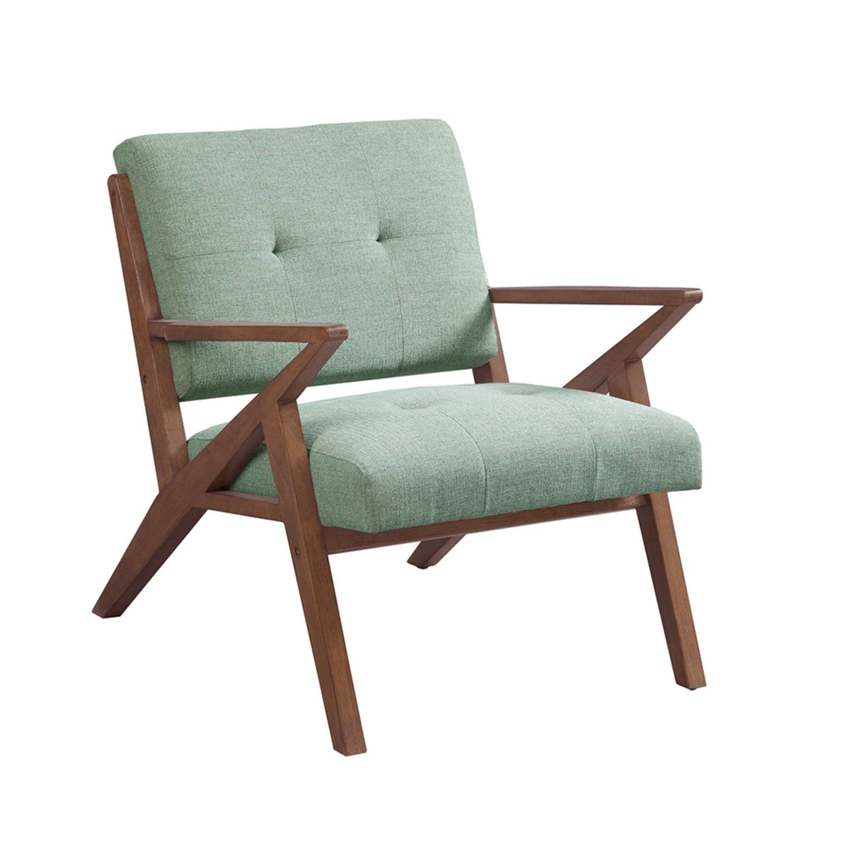Lounge chair with green upholstery and solid wood frame by HouseOfZazla on Tampa Home & Garden Store