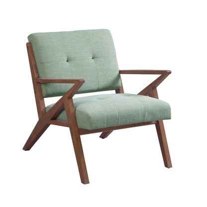 Lounge chair with green upholstery and solid wood frame by HouseOfZazla on Tampa Home & Garden Store