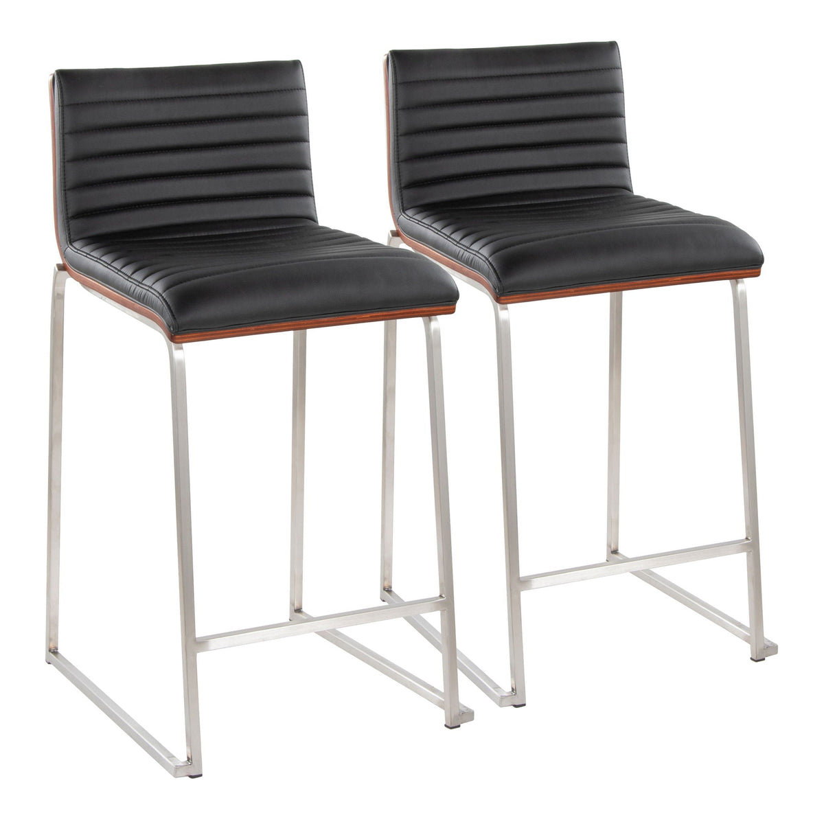 Counter stools Black tufted seats, fixed height, 2-pack HouseOfZazla on Tampa Home & Garden Store