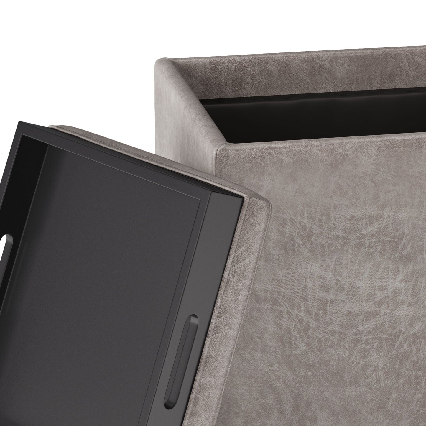 Rockwood Upholstered Cube Ottoman with Tray