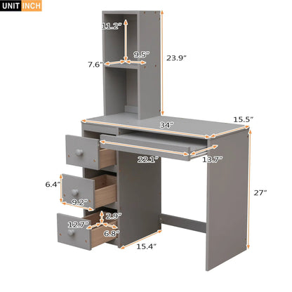 Loft Bed Standalone Bed with Storage Staircase