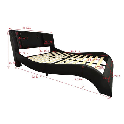 Platform Bed Frame With LED Lighting and Massage
