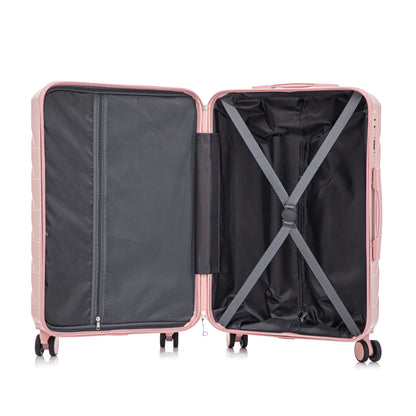 3-Piece spinner luggage set pink with cross straps interior mesh pocket HouseOfZazla on Tampa Home & Garden Store