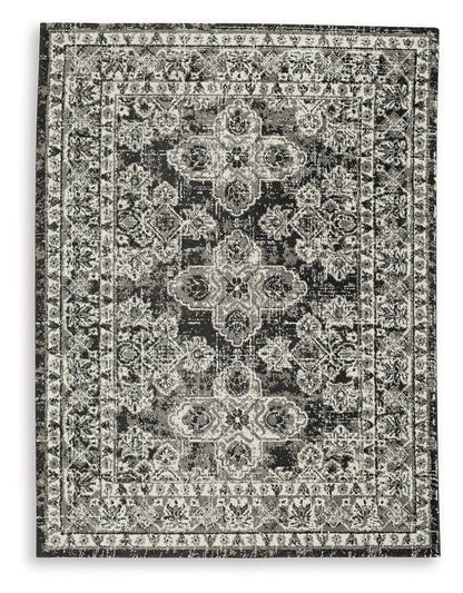 Glennisman Rug, grayscale distressed Persian-inspired area rug by Unique Piece Furniture on Tampa Home & Garden Store