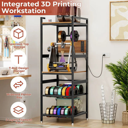 3D Printer Stand with Filament Storage Panel
