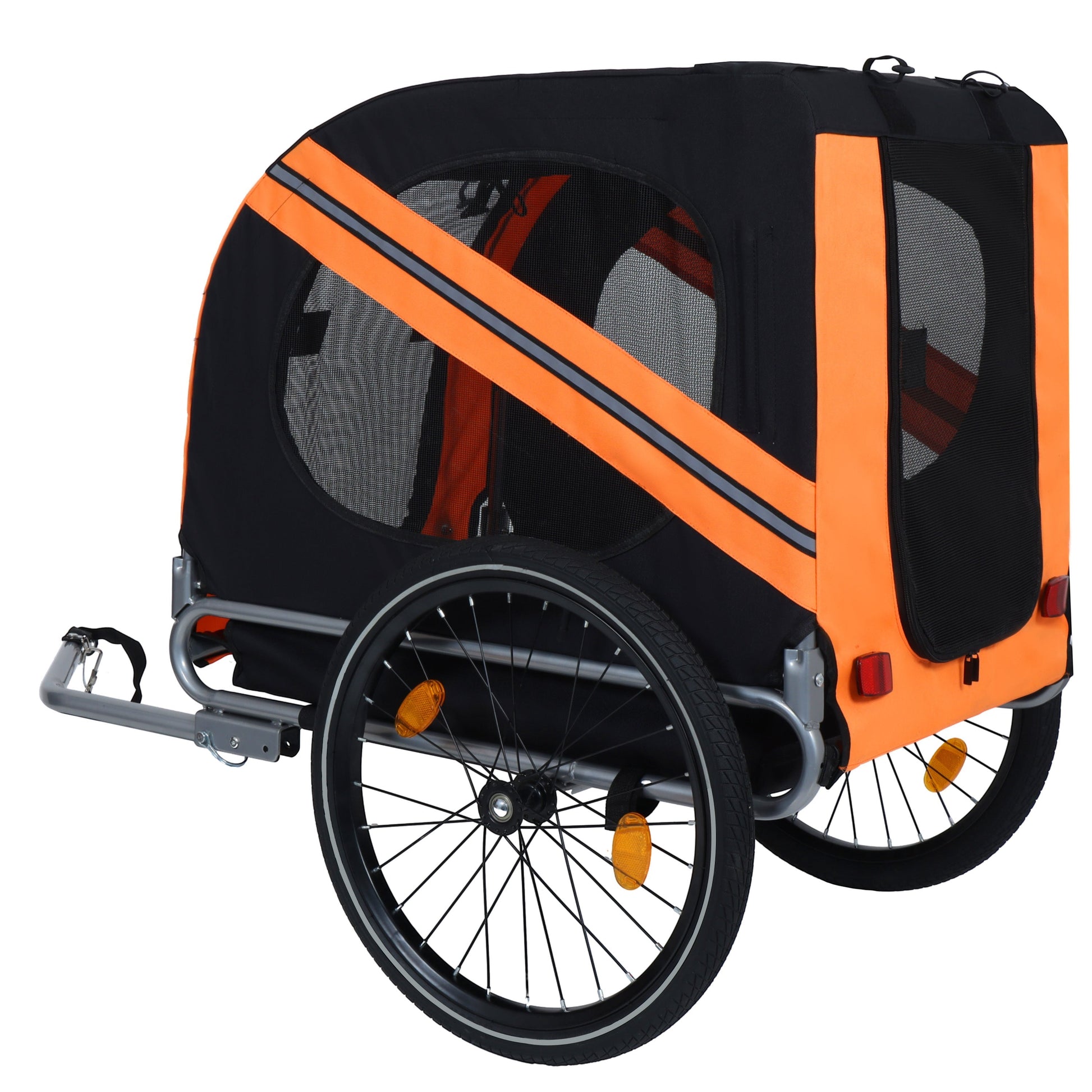 Large folding dog trailer by HouseOfZazla 66lb all-terrain pet carrier with orange trim on Tampa Home & Garden Store