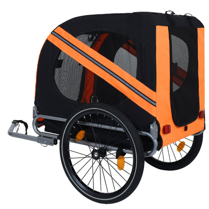 Large folding dog trailer by HouseOfZazla 66lb all-terrain pet carrier with orange trim on Tampa Home & Garden Store