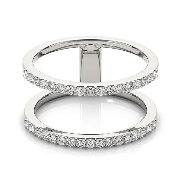 Pair of 14k white gold dual-band diamond rings by Bids.com pavé diamonds 1/3 cttw on Tampa Home & Garden Store