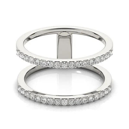 Pair of 14k white gold dual-band diamond rings by Bids.com pavé diamonds 1/3 cttw on Tampa Home & Garden Store