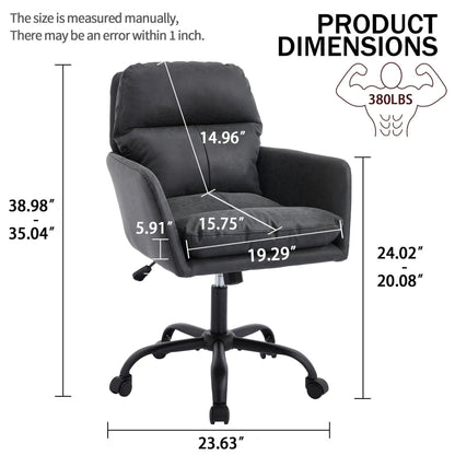 Office chair with adjustable height, ergonomic swivel chair in black by Unique Piece Furniture on Tampa Home & Garden Store