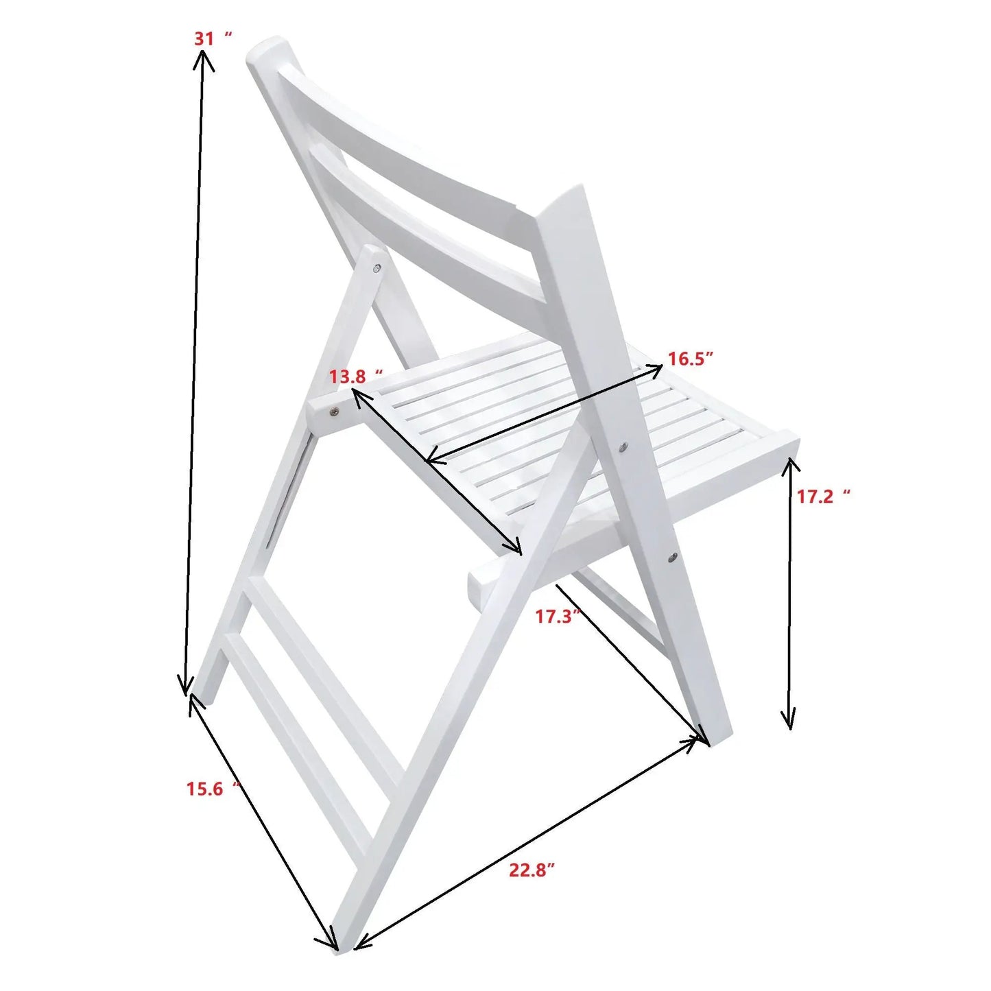 Solid Wood Foldable Event Chair Set of 4