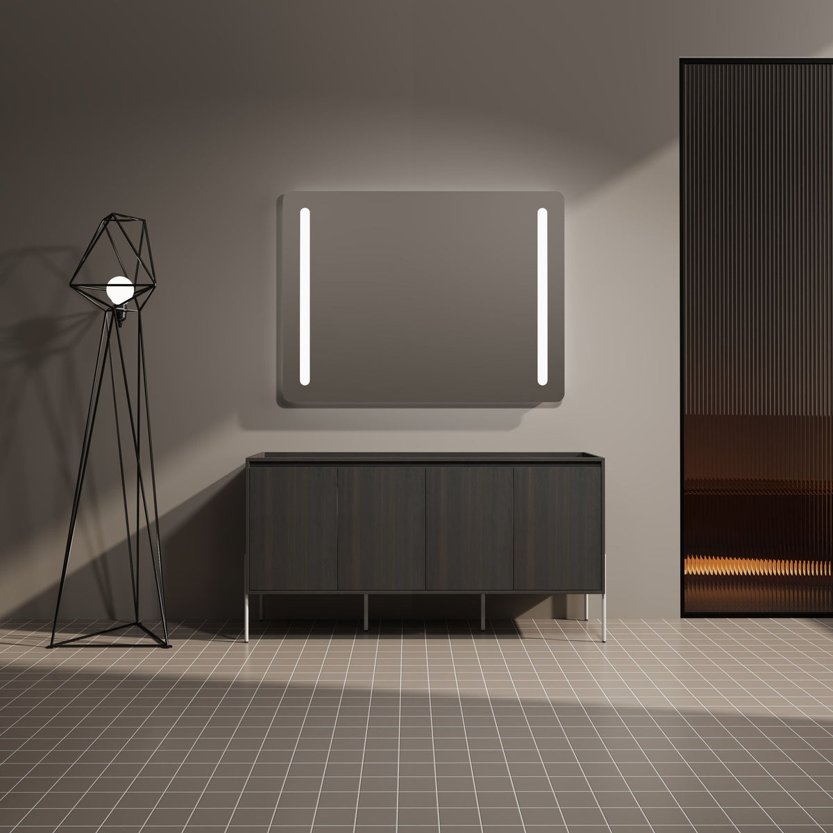 Freestanding bathroom vanity dark brown wood with soft-close cabinet doors HouseOfZazla on Tampa Home & Garden Store