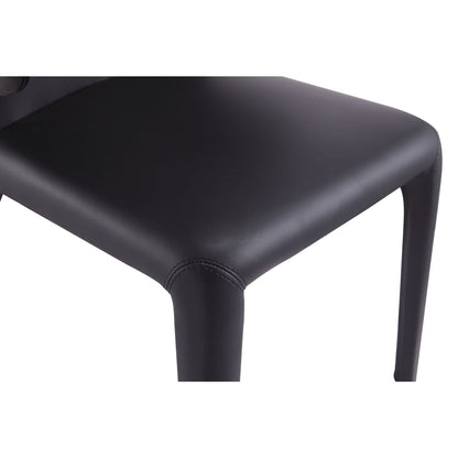 Conrad Dining Chair Set of 2 in black faux leather with metal frame by HouseOfZazla on Tampa Home & Garden Store