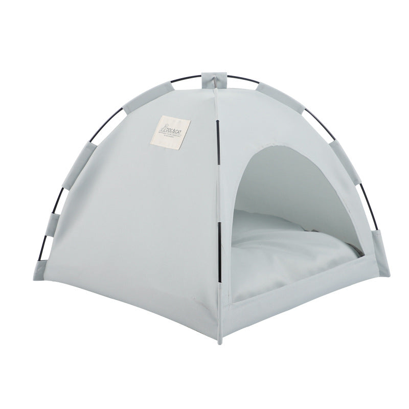 Cat tent cooling mat dog house with cushion, light gray dome pet bed for indoor use on Tampa Home & Garden Store