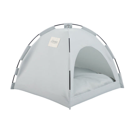 Cat tent cooling mat dog house with cushion, light gray dome pet bed for indoor use on Tampa Home & Garden Store