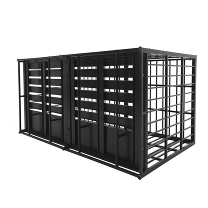 Extra Large Heavy Duty Dog Crate Black metal cage with removable pans on Tampa Home & Garden Store