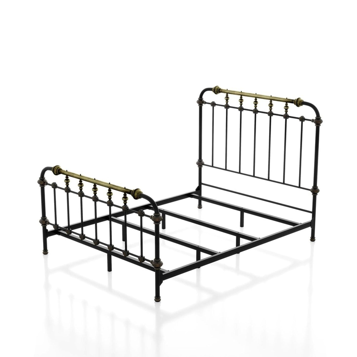 Transitional Metal Panel Bed and Accents